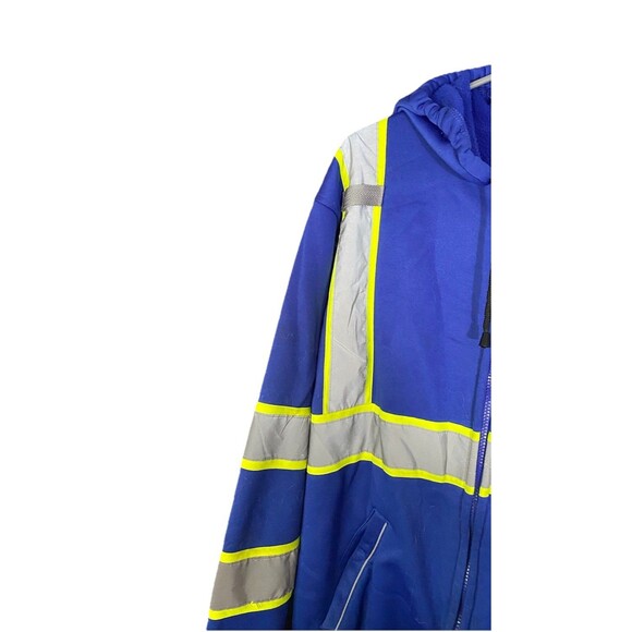 Safety Hoodie Jacket, High Vis Reflective Safety Fleece Hoodie PPE Gear SZ L - Picture 7 of 10